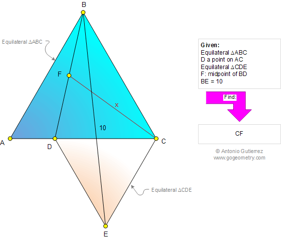 Equilateral Triangles, Midpoint, Distance, Metric Relations