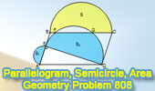 Parallelogram, Perpendicular, Semicircle, Area