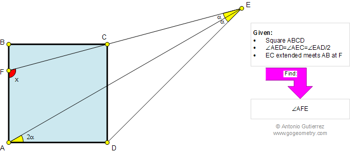 Problem about the square, triangle, and angles