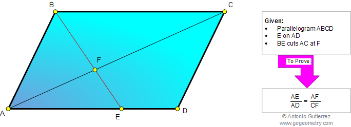 Parallelogram, Diagonal, Proportion, Similarity