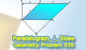 Problem 839: Parallelogram, Perpendicular, Diagonal, Metric Relations