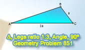 Problem 850: Triangle, Double side, Angles, 90 Degrees. Special Right triangle