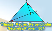 Geometry problem 867, Isosceles Triangle, Median, Perpendicular, Angle, Congruence