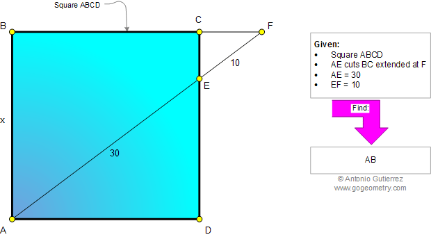 Geometry Problem: Square, Transversal