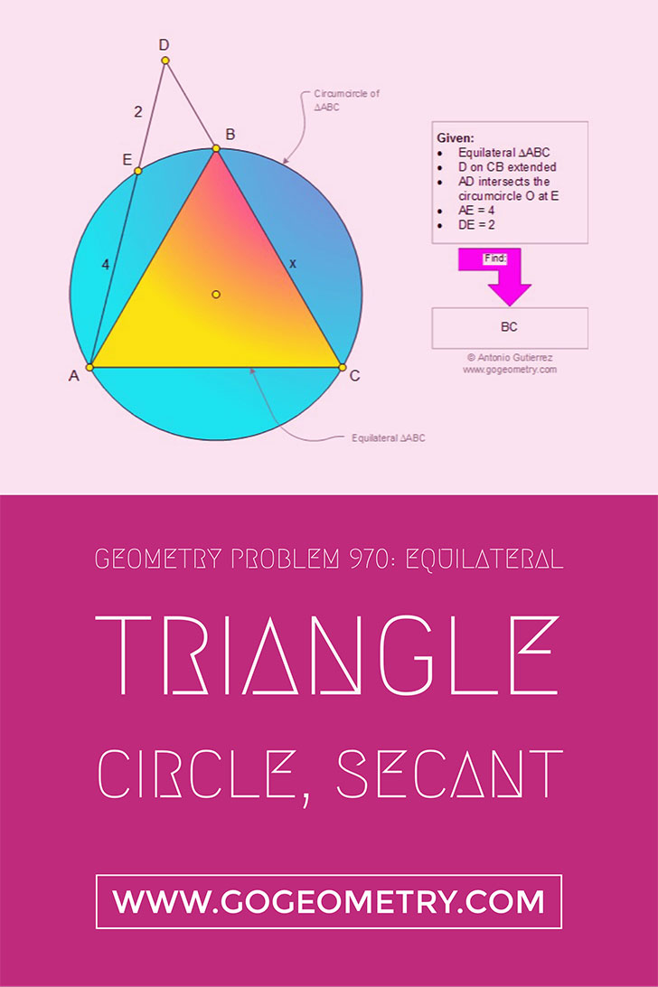 Typography of Geometry Problem 970: Equilateral Triangle, Circle using iPad Apps, iPad Apps, Mobile, Art, Machu Picchu