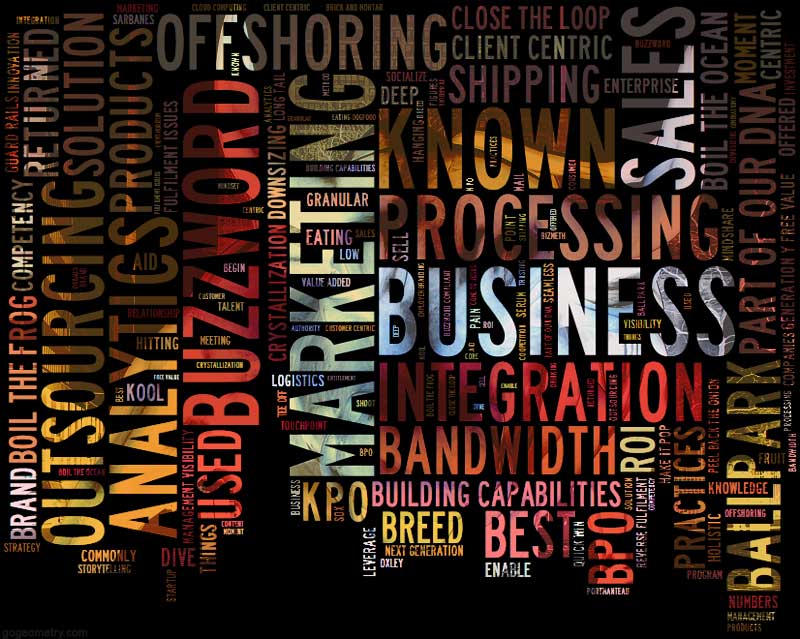 Business, sales and marketing Buzzwords Word Cloud, Tag
